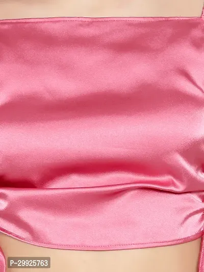 Elegant Pink Satin Solid Top For Women-thumb5