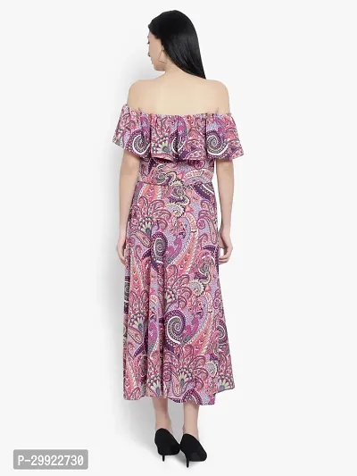 Stylish Georgette Printed A-Line Dress For Women-thumb4