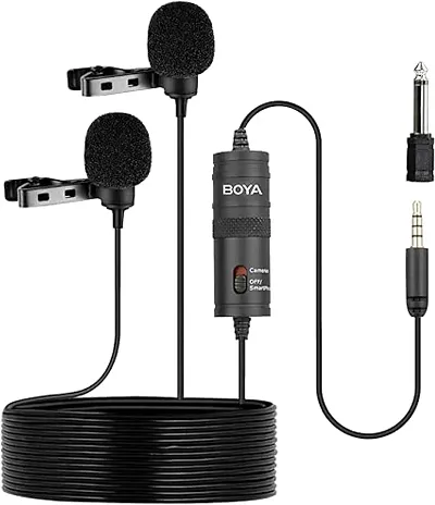 ByM1 Auxiliary Omnidirectional Lavalier Condenser Microphone with 20ft Audio Cable (Black)