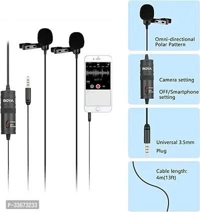 ByM1 Auxiliary Omnidirectional Lavalier Condenser Microphone with 20ft Audio Cable (Black)-thumb2