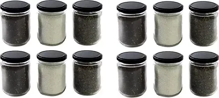 500 Glass Grocery Containernbsp;nbsp;(Pack of 12, Black)-thumb1