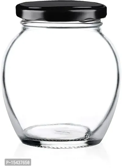 Matka Shape Glass Jars for Spice/Jam/Honey  Decoration Craft Work Glass Grocery - 350 ml Glass Cookie Jarnbsp;nbsp;(Pack of 8, Clear)-thumb4