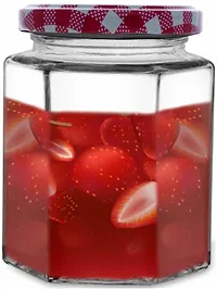 Glass Jars - 250 Glass Pickle Jarnbsp;nbsp;(Pack of 6, Red, White)-thumb1