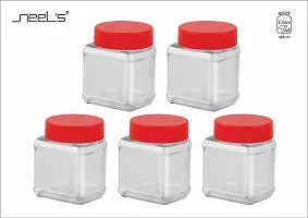 Glass Jars - 350 Glass Cookie Jarnbsp;nbsp;(Pack of 6, Red)-thumb1