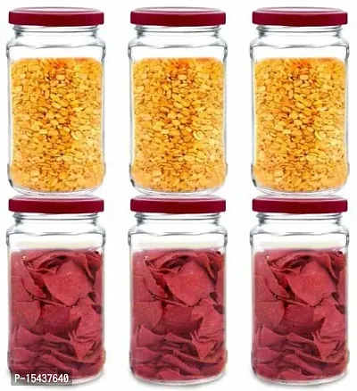 Glass Jars  400 Glass Pickle Jarnbsp;nbsp;(Pack of 6, Red)