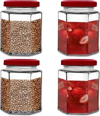 nbsp;250 Glass Tea Coffee  Sugar Containernbsp;nbsp;(Pack of 12, Red)-thumb2