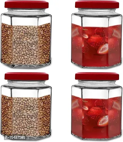 nbsp;250 Glass Tea Coffee  Sugar Containernbsp;nbsp;(Pack of 12, Red)-thumb3