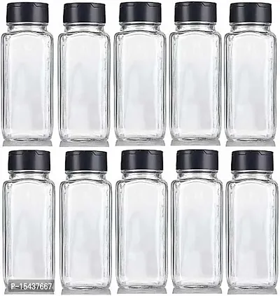 Jar Glass Container for Storage Salt  Pepper - 120 ml Glass Grocery Containernbsp;nbsp;(Pack of 2, Multicolor)-thumb0