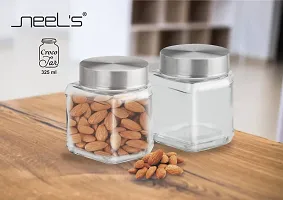 Glass Jars - 350 Glass Cookie Jarnbsp;nbsp;(Pack of 4, Silver)-thumb3