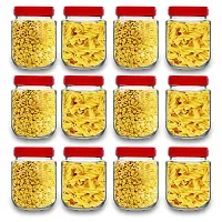 Croco Kitchen Container Storage Glass Jar Round Air-Tight Jars With Plastic Red Lid 500Ml Perfect For Dry Fruits, Biscuits, Cookies  Candy'S, Spices, Flacks, Pickles (4)-thumb4