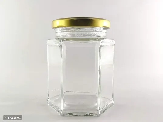 JAR GOLD 4 - 250 ml Glass Grocery Containernbsp;nbsp;(Pack of 4, Clear)-thumb5