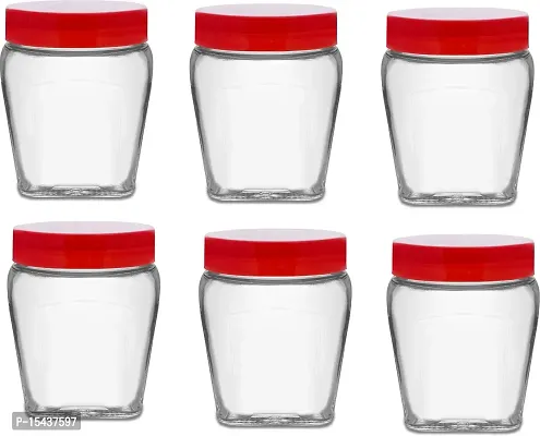 300 Glass Cookie Jarnbsp;nbsp;(Pack of 6, Red, Clear)