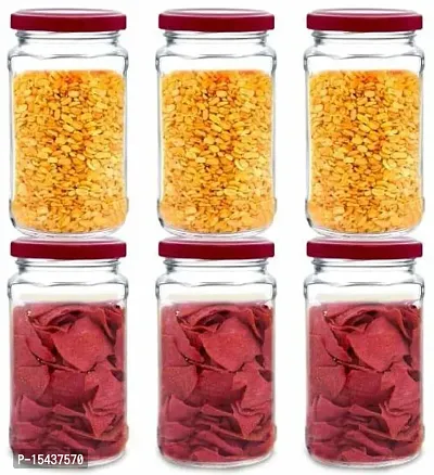 500 ml Glass Cereal Dispensernbsp;nbsp;(Pack of 6, Red)-thumb4