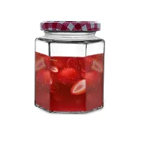 Croco Hexagon Glass Jar and Container With Rust Proof Air Tight Strip Lid, Suitable For Use In Your Home Office, Kitchen Storage/Glass Jar Set (Pack Of 6-250 Ml Each)-thumb3