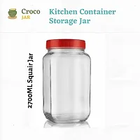 Glass Jars - 2700 Glass Grocery Containernbsp;nbsp;(Pack of 4, Red)-thumb2