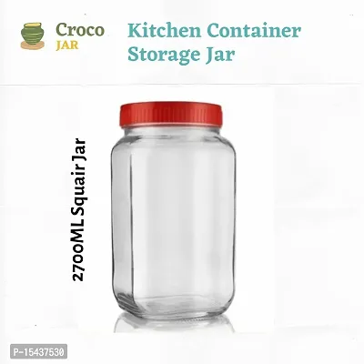 Glass Jars - 2700 Glass Grocery Containernbsp;nbsp;(Pack of 4, Red)-thumb3