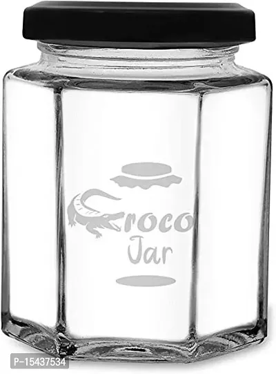 nbsp;250 Glass Tea Coffee  Sugar Containernbsp;nbsp;(Pack of 6, Black, Clear)-thumb2