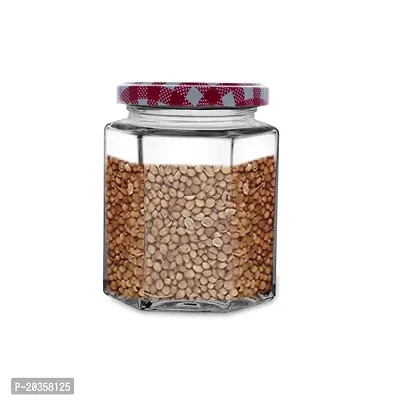 Croco Hexagon Glass Jar and Container With Rust Proof Air Tight Strip Lid, Suitable For Use In Your Home Office, Kitchen Storage/Glass Jar Set (Pack Of 6-250 Ml Each)-thumb5