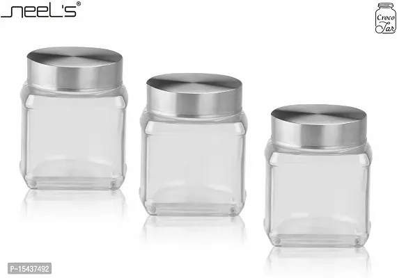 Glass Jars - 350 Glass Cookie Jarnbsp;nbsp;(Pack of 6, Silver)-thumb2