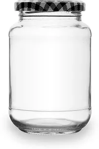 Glass Jars - 500 ml Glass Tea Coffee  Sugar Containernbsp;nbsp;(Pack of 6, Black)-thumb3