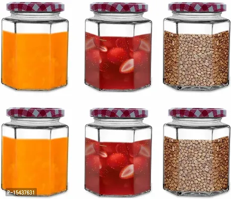 Glass Jars - 250 Glass Pickle Jarnbsp;nbsp;(Pack of 6, Red, White)-thumb0