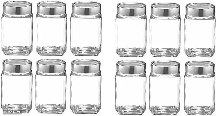 Glass Jars - 300 Glass Cereal Dispensernbsp;nbsp;(Pack of 12, Clear)