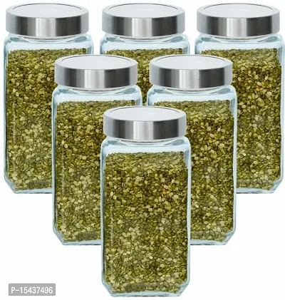 Glass Jars - 1000 Glass Cereal Dispensernbsp;nbsp;(Pack of 6, Clear)-thumb0