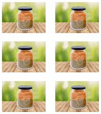 400 Glass Tea Coffee  Sugar Containernbsp;nbsp;(Pack of 4, Black)-thumb3