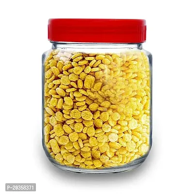 Croco Kitchen Container Storage Glass Jar Round Air-Tight Jars With Plastic Red Lid 500Ml Perfect For Dry Fruits, Biscuits, Cookies  Candy'S, Spices, Flacks, Pickles (4)-thumb3