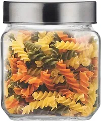 600 Glass Tea Coffee  Sugar Containernbsp;nbsp;(Pack of 6, Silver)-thumb1