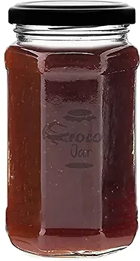 Croco Jar Glass Jars and Storage Containers Air Tight Lid For Herbs, Foods, Jams, Liquid, Small Spice Jars - 500 Ml Glass Pickle Jar (Pack Of 6, Black)-thumb4