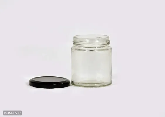 250 ml glass Grocery container jar set of-16(250 ml- 16 pcs) - 250 ml Glass Grocery Containernbsp;nbsp;(Pack of 16, Black)-thumb5