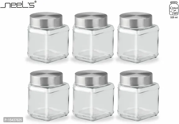 Glass Jars - 350 Glass Cookie Jarnbsp;nbsp;(Pack of 2, Silver)-thumb2