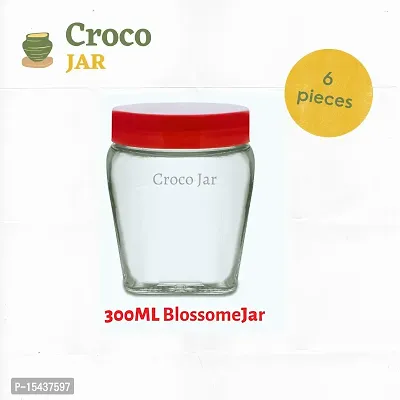 300 Glass Cookie Jarnbsp;nbsp;(Pack of 6, Red, Clear)-thumb3