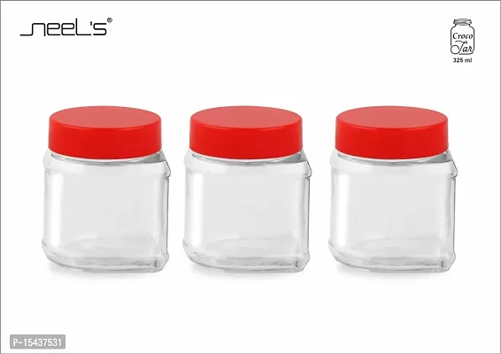 Glass Jars - 350 Glass Cookie Jarnbsp;nbsp;(Pack of 6, Red)-thumb3