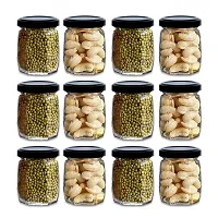 Croco Crown Shape Glass Jars With Airtight Snug Seal Container Set For Kitchen and Rustproof Metal Lid, Spice  Honey Glass Jars (250Ml) (8)-thumb2