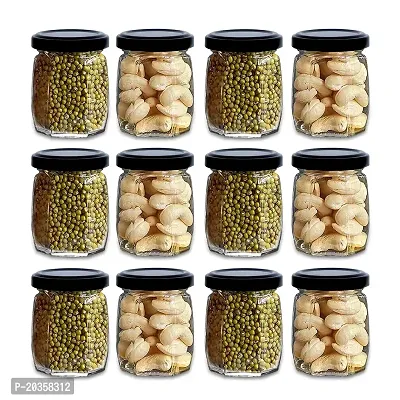 Croco Crown Shape Glass Jars With Airtight Snug Seal Container Set For Kitchen and Rustproof Metal Lid, Spice  Honey Glass Jars (250Ml) (8)-thumb3