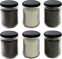 nbsp;500 Glass Grocery Containernbsp;nbsp;(Pack of 3, Black)-thumb1