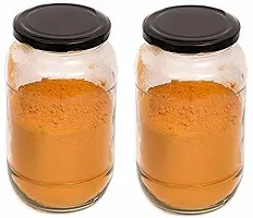 1000 ml Glass Grocery Containernbsp;nbsp;(Pack of 6, Clear, Black)-thumb3