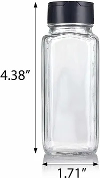 nbsp;Glass Jars - 120 Glass Tea Coffee  Sugar Containernbsp;nbsp;(Pack of 4, Black)-thumb2