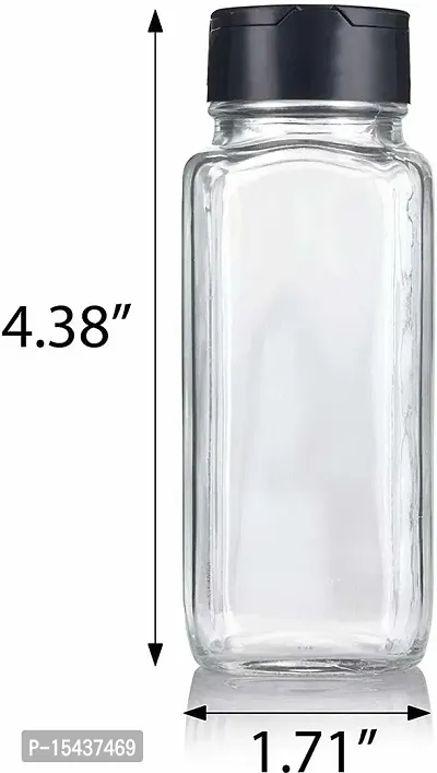 nbsp;Glass Jars - 120 Glass Tea Coffee  Sugar Containernbsp;nbsp;(Pack of 4, Black)-thumb3