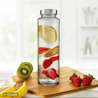 CROCO JAR  Glass Bottles for Fridge Glass Bottles with Reusable 750 ml Bottle  (Pack of 2, Clear, Glass)-thumb4