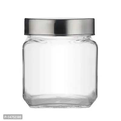 CROCO  JAR  Storage Glass Jar, 600 ml, Dry Fruit, Kitchen Container Transparent (4)-thumb0