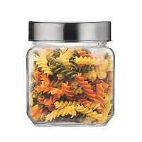 CROCO  JAR  Storage Glass Jar, 600 ml, Dry Fruit, Kitchen Container Transparent (4)-thumb1