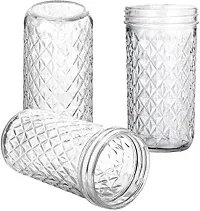 CROCO JAR  TeaCoffee,Sugar,Container Storagecontainer,Food,Grain,pickle,SpicesSet - 400 ml Glass Grocery Container  (Pack of 4, Clear)-thumb2