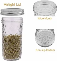 CROCO JAR  TeaCoffee,Sugar,Container Storagecontainer,Food,Grain,pickle,SpicesSet - 400 ml Glass Grocery Container  (Pack of 4, Clear)-thumb1