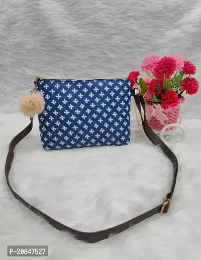 Stylish Blue Canvas  Sling Bags For Women-thumb0