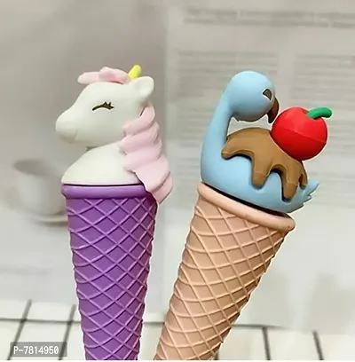 Kids Cute Eraser Sharpener in the Shape of an Ice Cream Cone, Party  Return Gift (Pack of 2)-thumb0