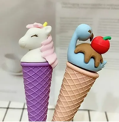 Kids Cute Eraser Sharpener in the Shape of an Ice Cream Cone, Party  Return Gift (Pack of 2)