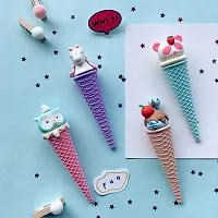 Kids Cute Eraser Sharpener in the Shape of an Ice Cream Cone, Party  Return Gift (Pack of 2)-thumb3